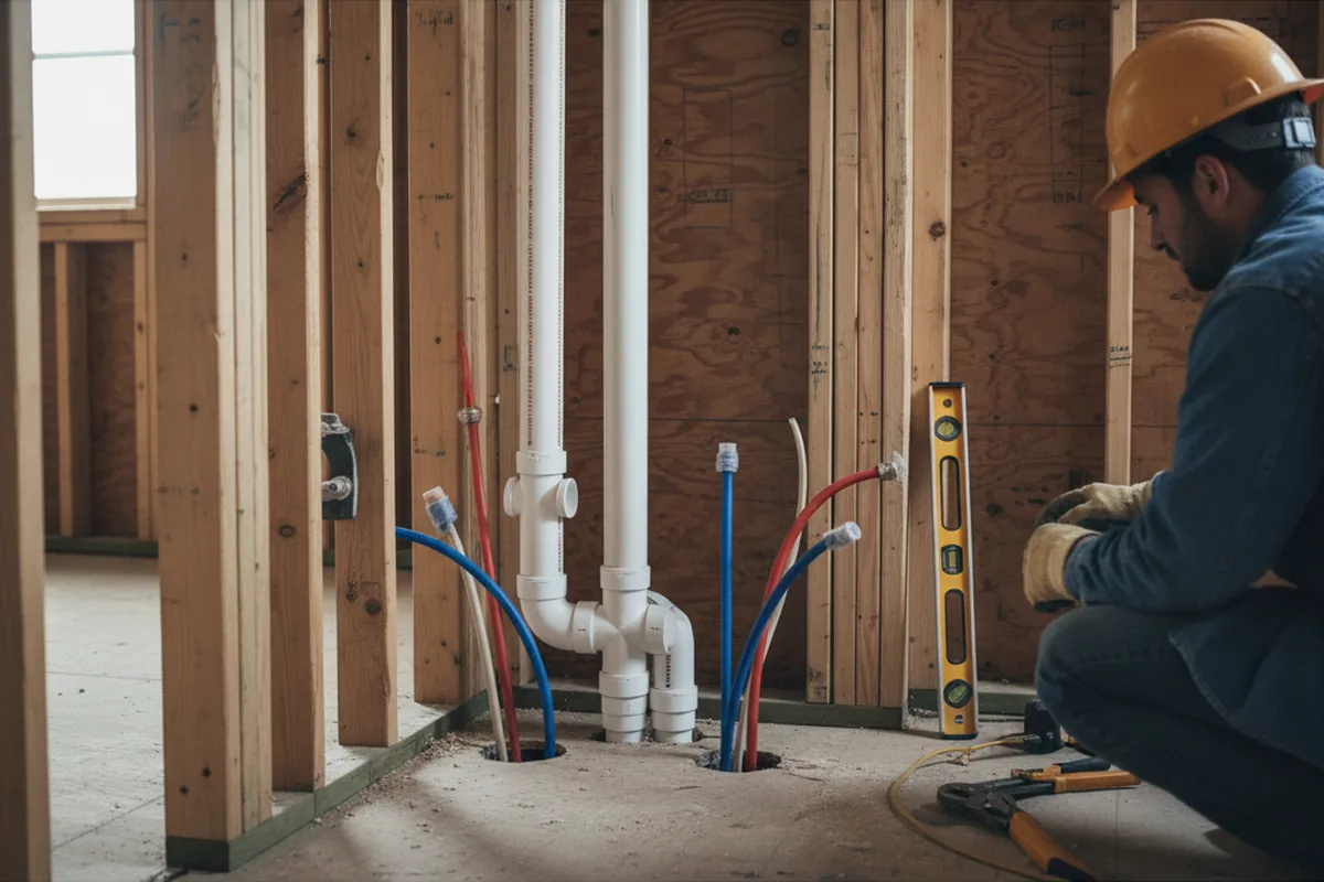 Drain and supply rough-in during Drain Cleaning in Pilot Hill